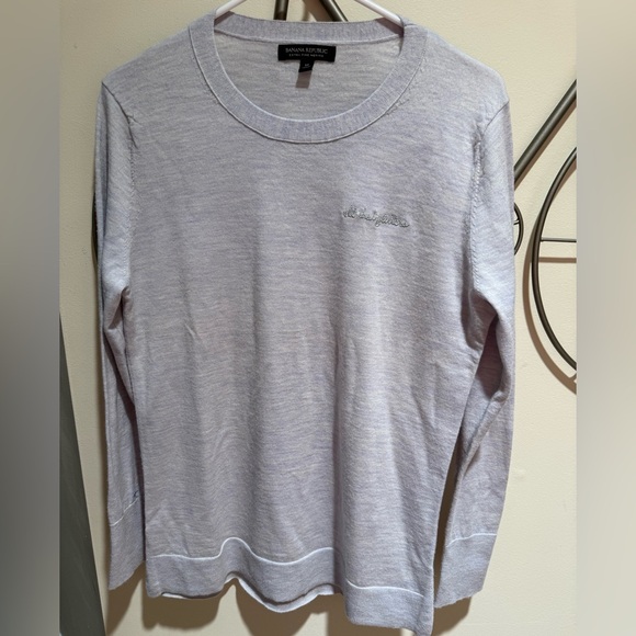 Banana Republic Sweaters - Banana Republic Light Blue 100% Merino Long Sleeve Top, Size M, Preppy